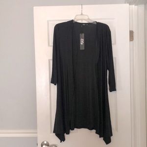 Long black cardigan, brand new, tags on, size large.